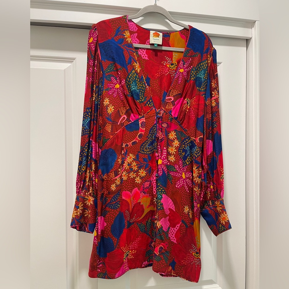 Farm Rio Colorful Floral Women's Dress